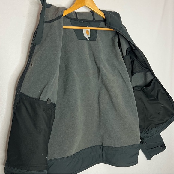 Carhartt Black Crowley Jacket Hooded Lined Rugged Flex Work Mens Size L - Picture 9 of 15